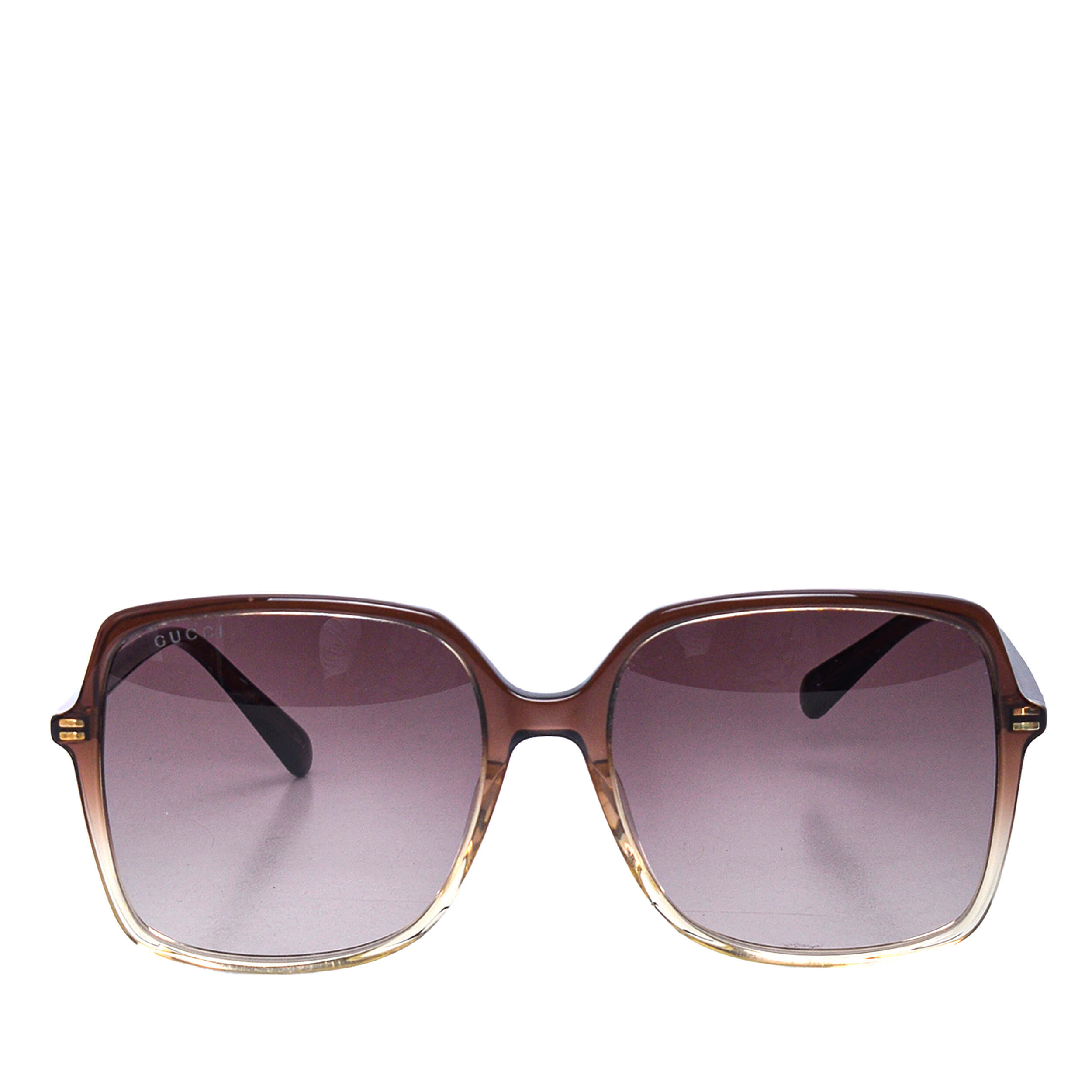 Gucci - Brown Degrade Frame Square Sunglasses